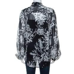 Equipment Grey Printed Silk Cleone Shirt M