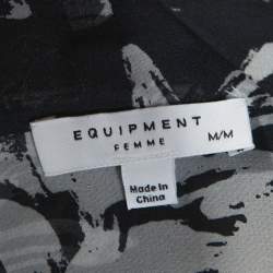 Equipment Grey Printed Silk Cleone Shirt M