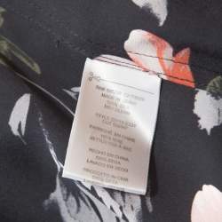 Equipment Eclipse Grey Floral Printed Silk Shirt M