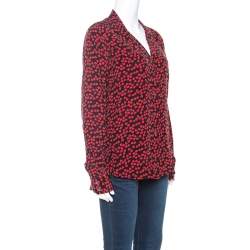 مملوكة مسبقًا قميص اكويبمينتت طباعة قلب أحمر وأسود M