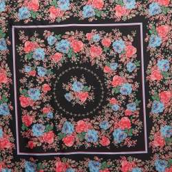 Erdem Multicolor Floral Print Silk Carrington Square Scarf S