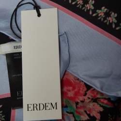 Erdem Multicolor Floral Print Silk Carrington Square Scarf S