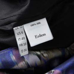 Erdem Multicolor Digital Printed Silk Sleeveless Dress M
