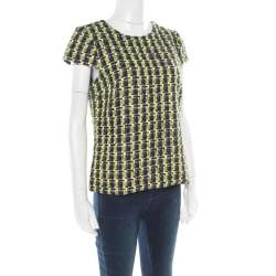 Erdem Multicolor Cap Sleeve Amanie Tweed Top M