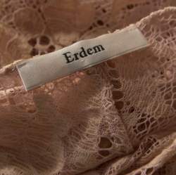 Erdem Light Pink Lace Front Bow Detail Top and Skirt Set M 