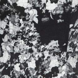 Pre Owned Erdem Black and White Floral Print Stretch Cotton Corset Bodice Dress S 