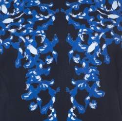 Erdem Navy Blue Lillie Printed Silk Crepe Dress M 
