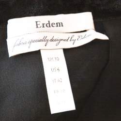 Pre Owned Erdem Blue Floral Print Silk Gazar Levinia Gathered Skirt M