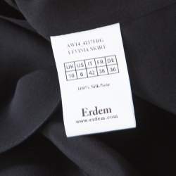 Pre Owned Erdem Blue Floral Print Silk Gazar Levinia Gathered Skirt M