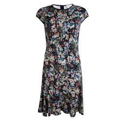 Erdem Multicolor Floral Printed cap Sleeve Dress S