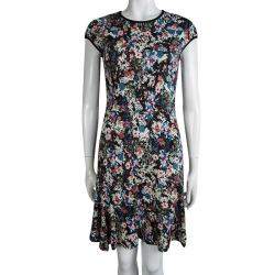 Erdem Multicolor Floral Printed cap Sleeve Dress S