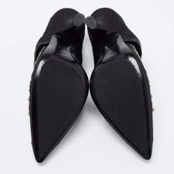 Erdem Black Canvas Embroidered Pumps Size 39