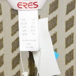 Eres Green Textured Lurex Silk Blend Jumpsuit M