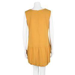 Ermanno Scervino Mustard Yellow Ruffle Bottom Sleeveless Wool Dress M