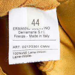 Ermanno Scervino Mustard Yellow Ruffle Bottom Sleeveless Wool Dress M