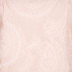 Ermanno Scervino Peach Ombre Embossed Jacquard Ruffled Bottom Sleeveless Dress M