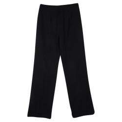 Ermanno Scervino Black Cotton Knit High Waist Trousers S