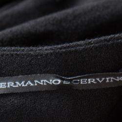 Ermanno Scervino Black Cotton Knit High Waist Trousers S