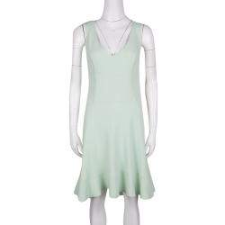 Pre Owned Ermanno Scervino Mint Green Sleeveless Fit and Flare Dress M