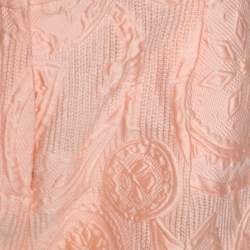 Ermanno Scervino Peach Jacquard Cotton Silk Ombre Bermuda Shorts S