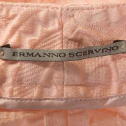 Ermanno Scervino Peach Jacquard Cotton Silk Ombre Bermuda Shorts S