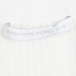Ermanno Scervino Off White Silk Pintucked Detail Long Sleeve Tunic S