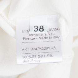 Ermanno Scervino Off White Silk Pintucked Detail Long Sleeve Tunic S