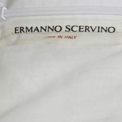 Pre Owned Ermanno Scervino White Silk Tiered Semi Sheer Maxi Dress M