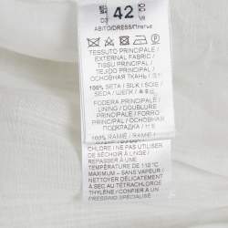 Pre Owned Ermanno Scervino White Silk Tiered Semi Sheer Maxi Dress M