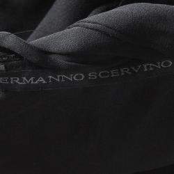 Pre Owned Ermanno Scervino Black Embellished Cutout Detail Backless Halter Gown M 