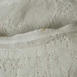 Pre Owned Ermanno Scervino White Lace Sleeveless Mini Dress S