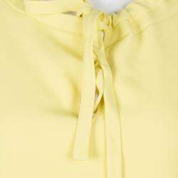 Ermanno Scervino Yellow Neck Tie Detail Sleeveless Dress M