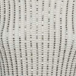 Pre Owned Ermanno Scervino White Embellished Cotton Crochet Knit T-Shirt S