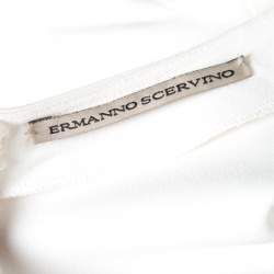 Ermanno Scervino Off White Floral Lace Trim Detail Long Sleeve Top S