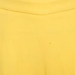 Ermanno Scervino Yellow Wool Crepe High Waist Trousers M