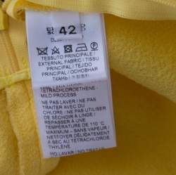 Ermanno Scervino Yellow Wool Crepe High Waist Trousers M