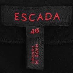 Pre Owned Escada Black Jersey Beads Embellished Sleeveless Tops XL