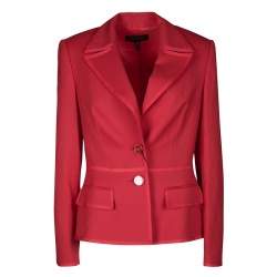 Escada Red Wool Tailored Blazer XS