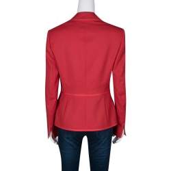 Escada Red Wool Tailored Blazer XS