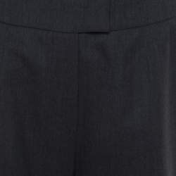 Escada Grey Stretch Wool High Waist Wide Leg Trousers M