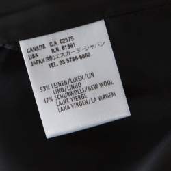 Pre Owned Escada Grey Linen and Wool Front Slit Detail Pencil Skirt L