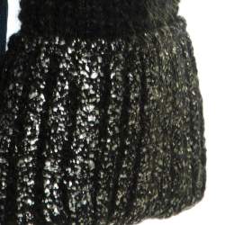 Escada Green Foil Printed Mohair Blend Turtleneck Sweater M