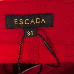 Escada Garnet Red Stretch Denim Teresa Straight Leg Jeans S