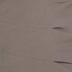 Pre Owned Escada Shadow Grey Wool Inverted Pleat Detail Renja Pencil Skirt M