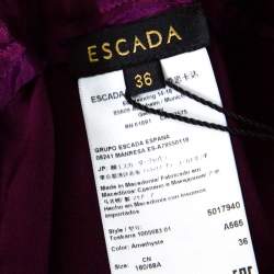 Pre Owned Escada Amethyste Purple Satin Relaxed Toskana Pants M
