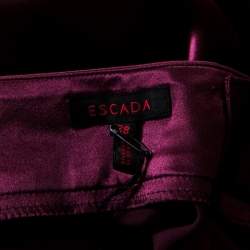 Escada Purple Silk Wide Leg Hose Trousers L