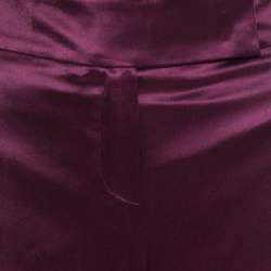 Escada Purple Silk Wide Leg Hose Trousers L