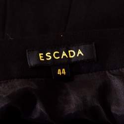 Pre Owned Escada Black Stretch Wool Paneled A Line Ryanta Skirt XL