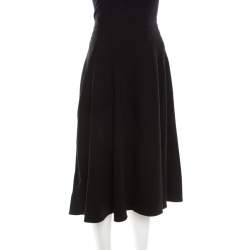 Pre Owned Escada Black Stretch Wool Paneled A Line Ryanta Skirt XL