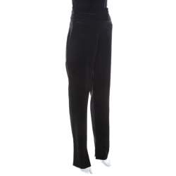 Escada Black Wool Welt Pocket Detail Tailored High Waist Trousers M